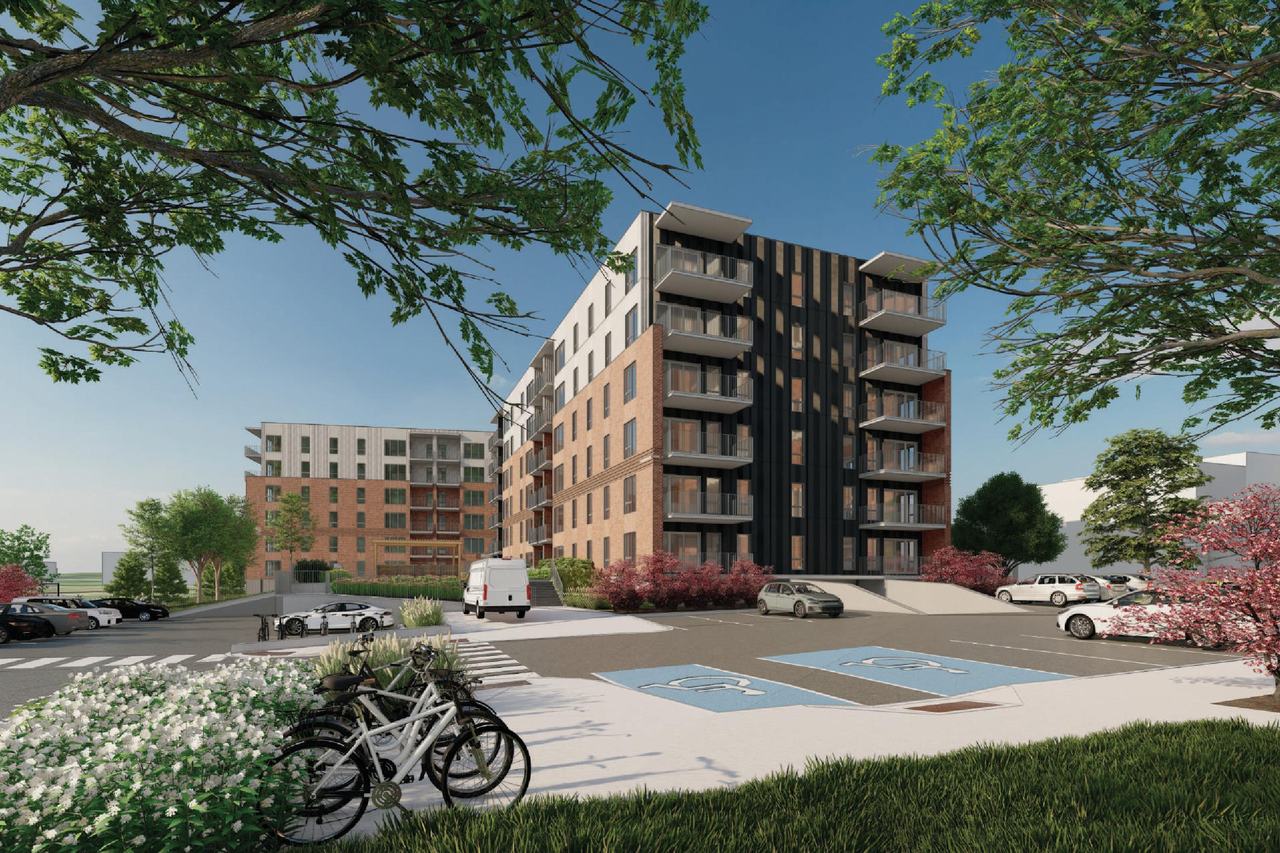 Rendering of building from page 43 of the file '2025-01-22 - (Residential) Urban Design Brief - D07-12-25-0005'