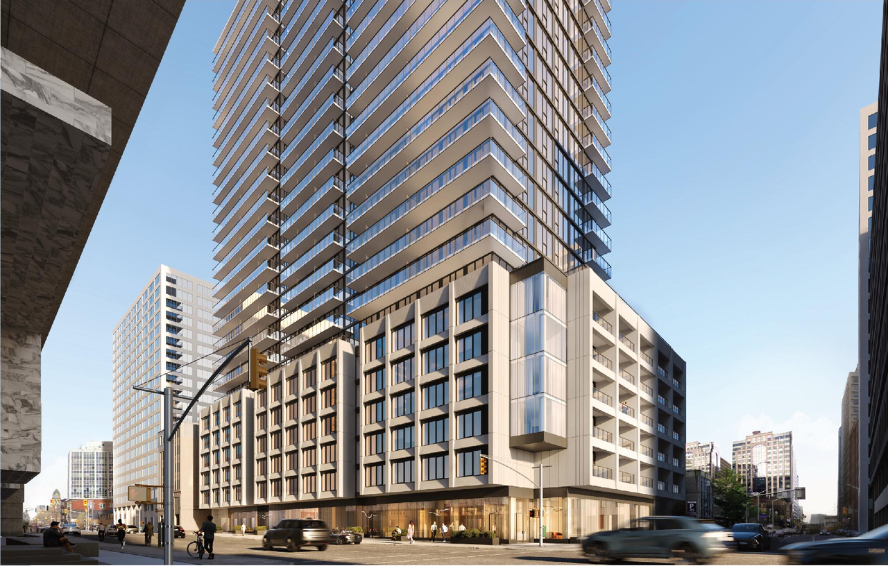 Rendering of building from page 1 of the file '2025-07-22 - Urban Design Brief - D07-12-25-0010'
