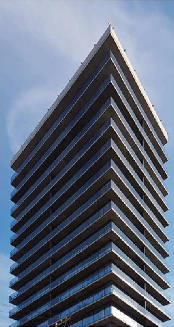 Rendering of building from page 31 of the file '2025-07-22 - Urban Design Brief - D07-12-25-0010'