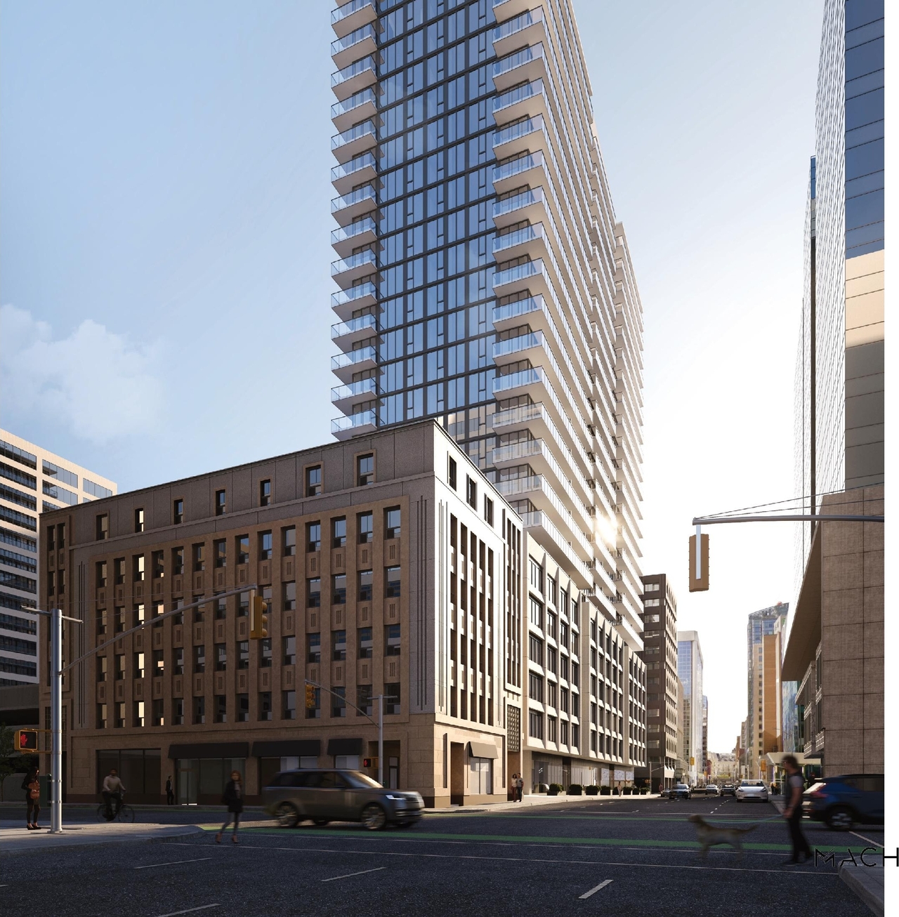 Rendering of building from page 35 of the file '2025-07-22 - Urban Design Brief - D07-12-25-0010'