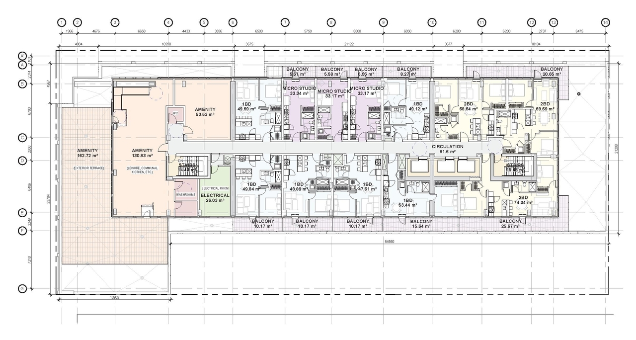 Floor plan for project from page 46 of the file '2025-07-22 - Urban Design Brief - D07-12-25-0010'