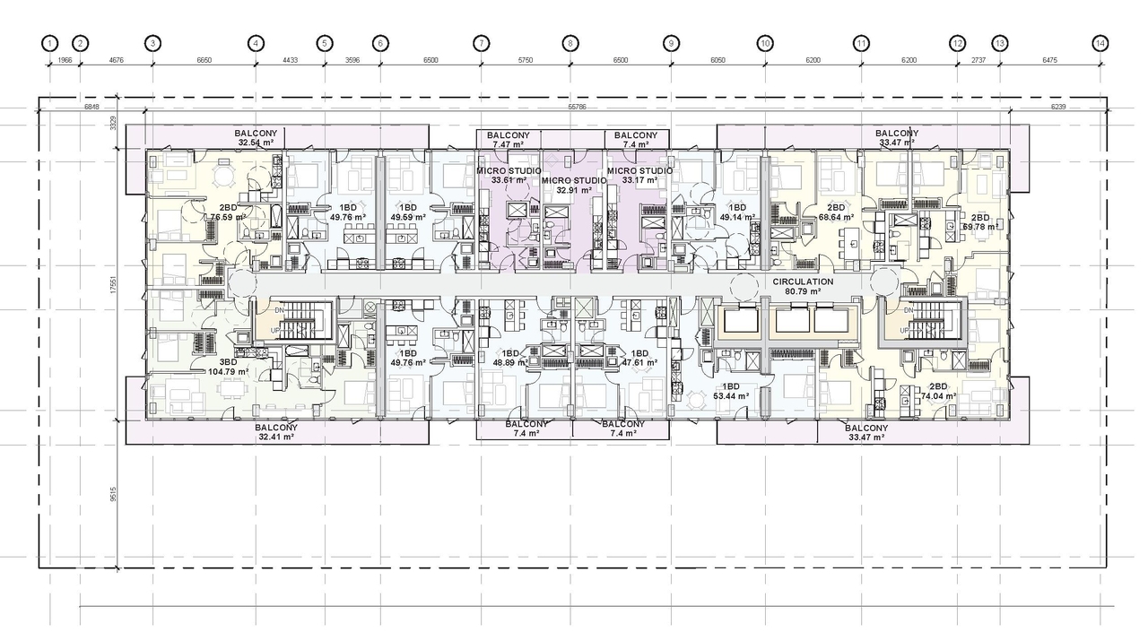Floor plan for project from page 47 of the file '2025-07-22 - Urban Design Brief - D07-12-25-0010'