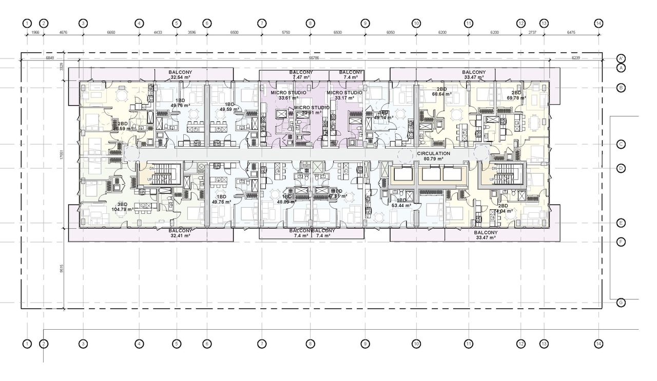 Floor plan for project from page 48 of the file '2025-07-22 - Urban Design Brief - D07-12-25-0010'