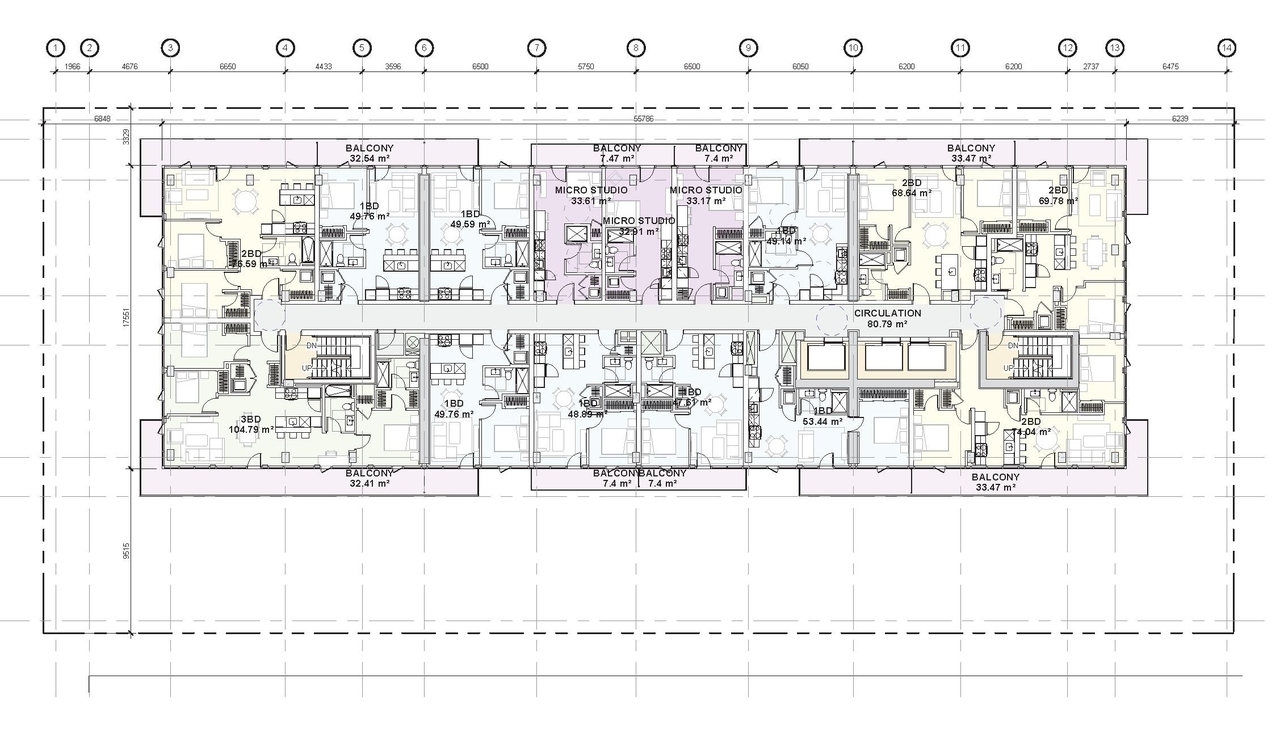 Floor plan for project from page 49 of the file '2025-07-22 - Urban Design Brief - D07-12-25-0010'