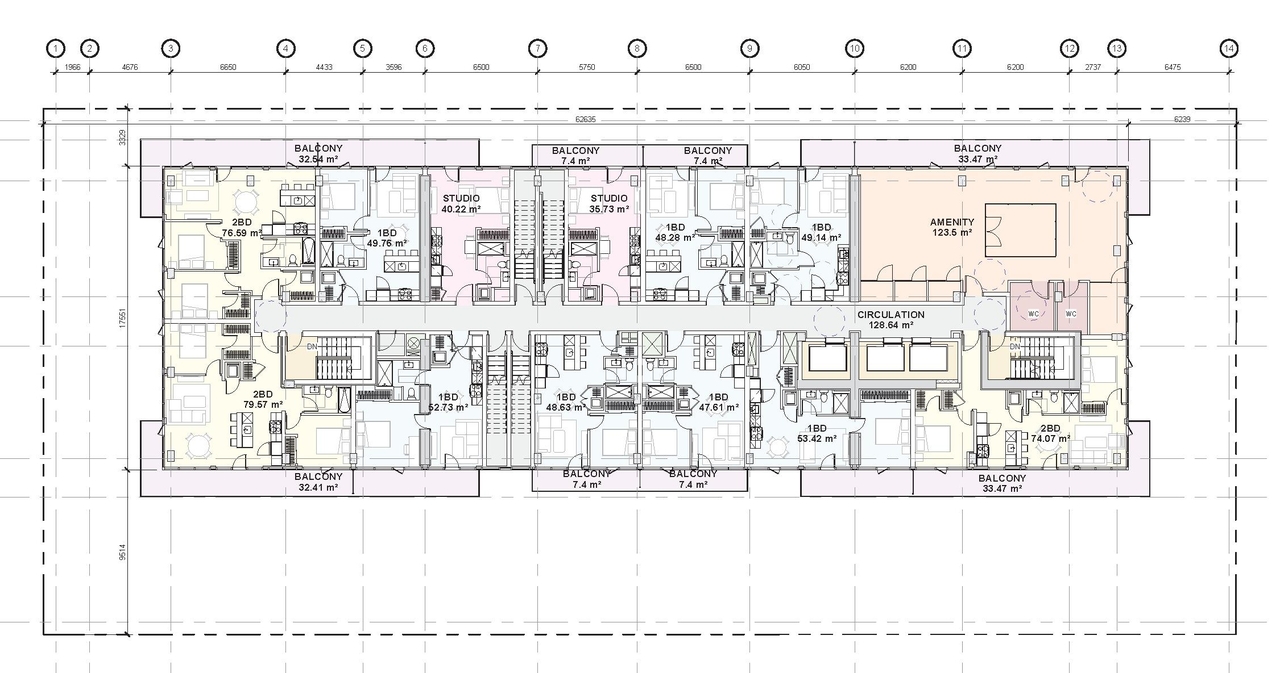 Floor plan for project from page 50 of the file '2025-07-22 - Urban Design Brief - D07-12-25-0010'