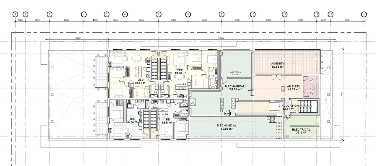 Floor plan for project from page 51 of the file '2025-07-22 - Urban Design Brief - D07-12-25-0010'