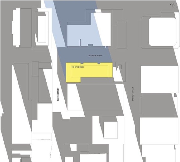 Construction site plan for project from page 63 of the file '2025-07-22 - Urban Design Brief - D07-12-25-0010'