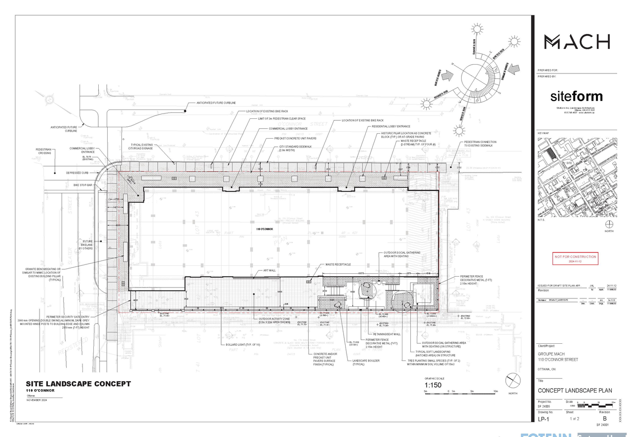 Construction site plan for project from page 65 of the file '2025-07-22 - Urban Design Brief - D07-12-25-0010'