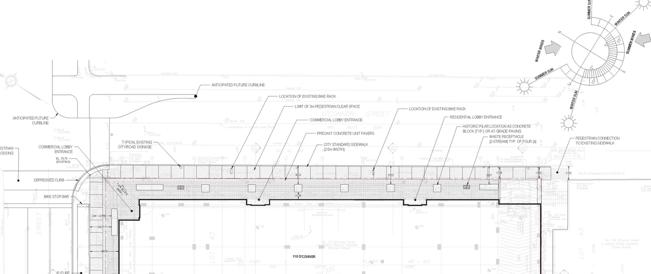 Construction site plan for project from page 65 of the file '2025-07-22 - Urban Design Brief - D07-12-25-0010'