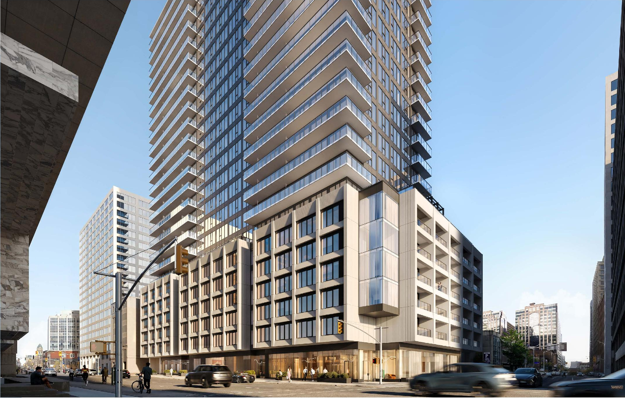 Rendering of building from page 1 of the file '2025-10-30 - Urban Design Brief - D07-12-25-0010'