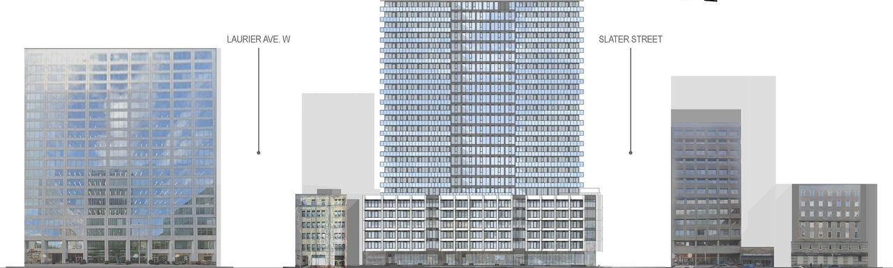 Rendering of building from page 14 of the file '2025-10-30 - Urban Design Brief - D07-12-25-0010'