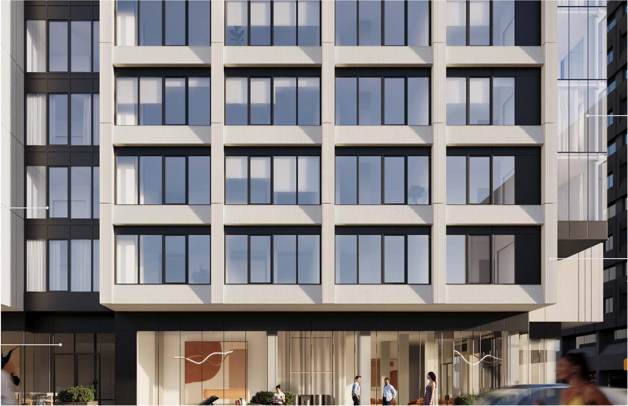 Rendering of building from page 33 of the file '2025-10-30 - Urban Design Brief - D07-12-25-0010'