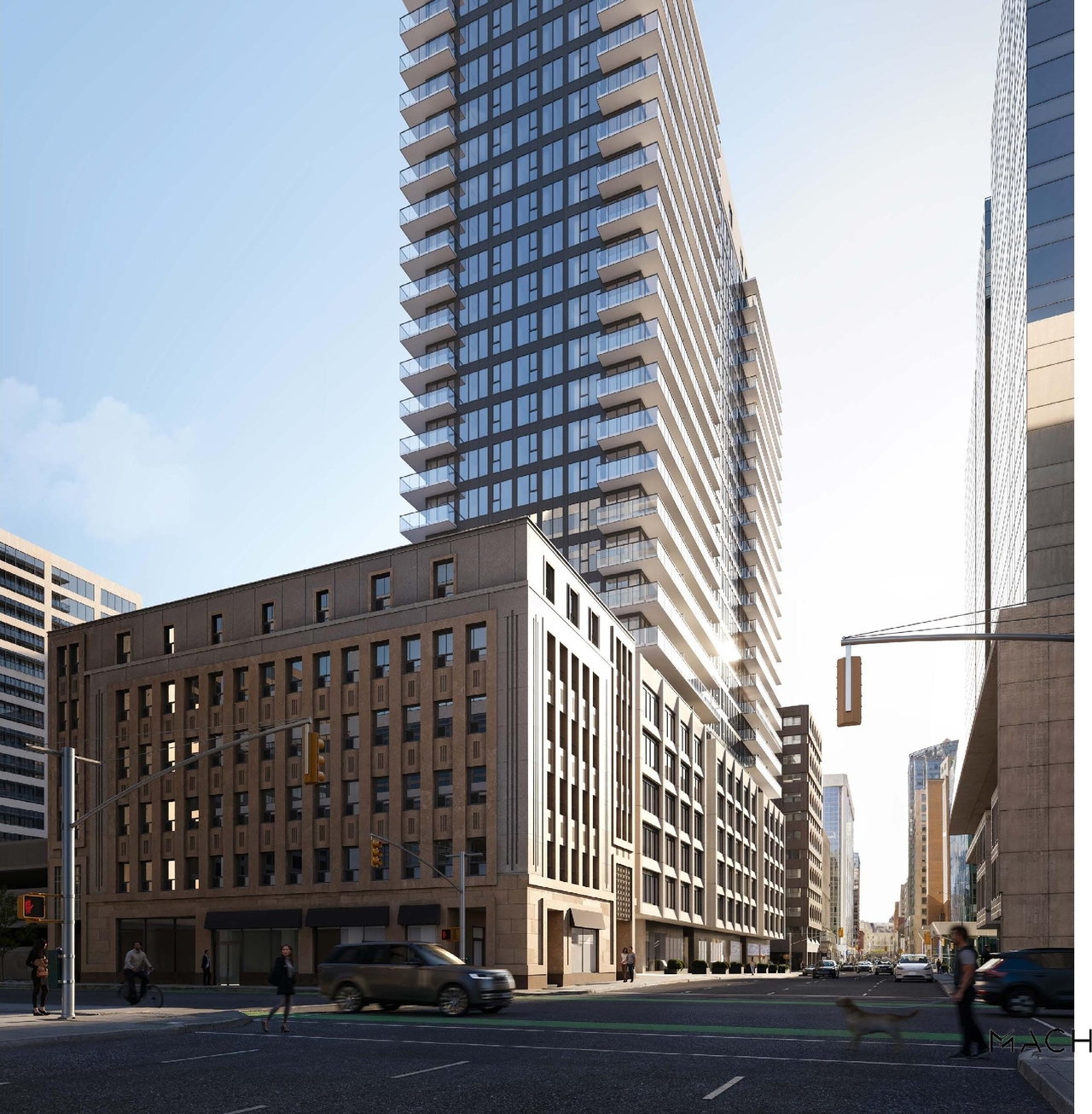 Rendering of building from page 35 of the file '2025-10-30 - Urban Design Brief - D07-12-25-0010'