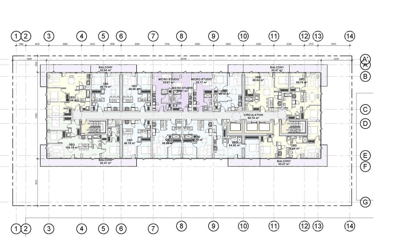 Floor plan for project from page 48 of the file '2025-10-30 - Urban Design Brief - D07-12-25-0010'