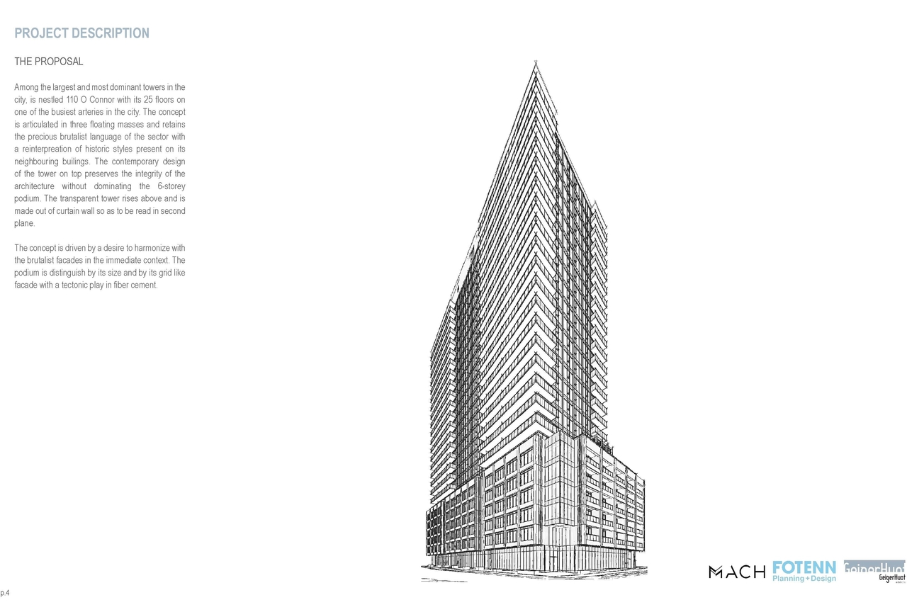 Rendering of building from page 5 of the file '2025-10-30 - Urban Design Brief - D07-12-25-0010'