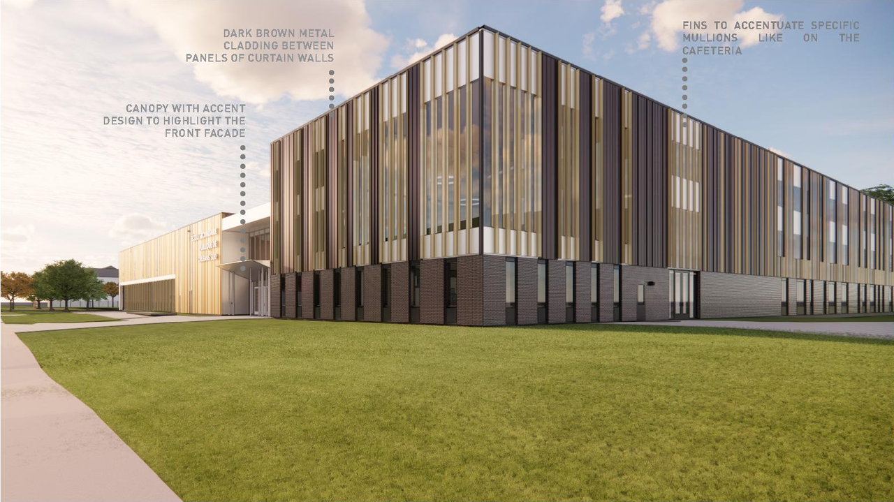 Rendering of building from page 18 of the file '2025-04-07 - Design Brief & Planning Rationale - D07-12-25-0012'