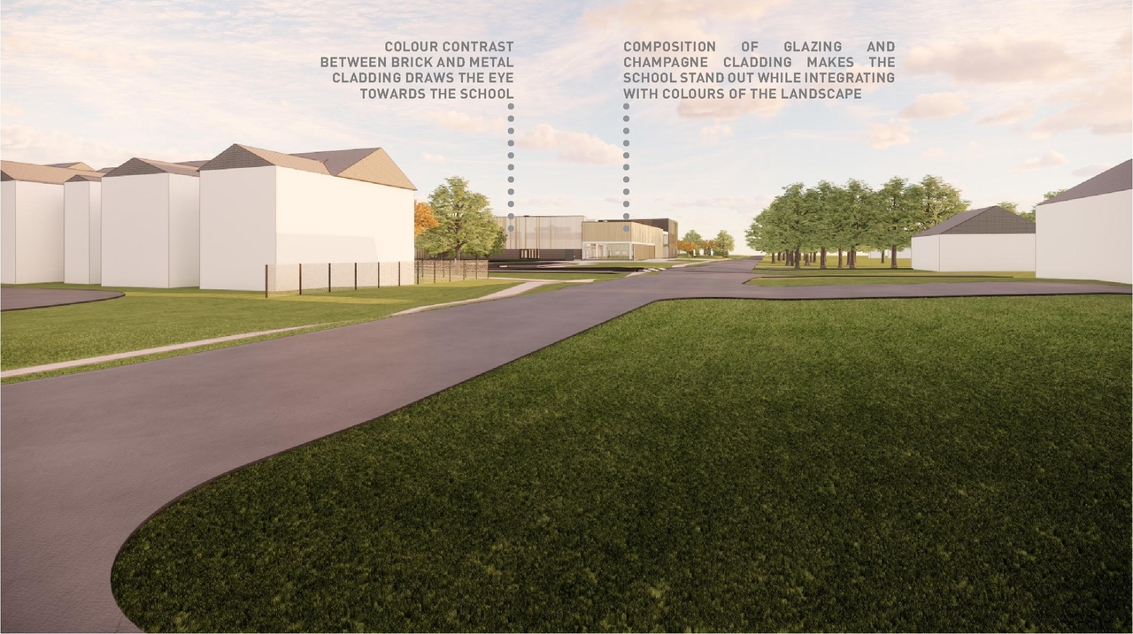 Rendering of building from page 19 of the file '2025-04-07 - Design Brief & Planning Rationale - D07-12-25-0012'