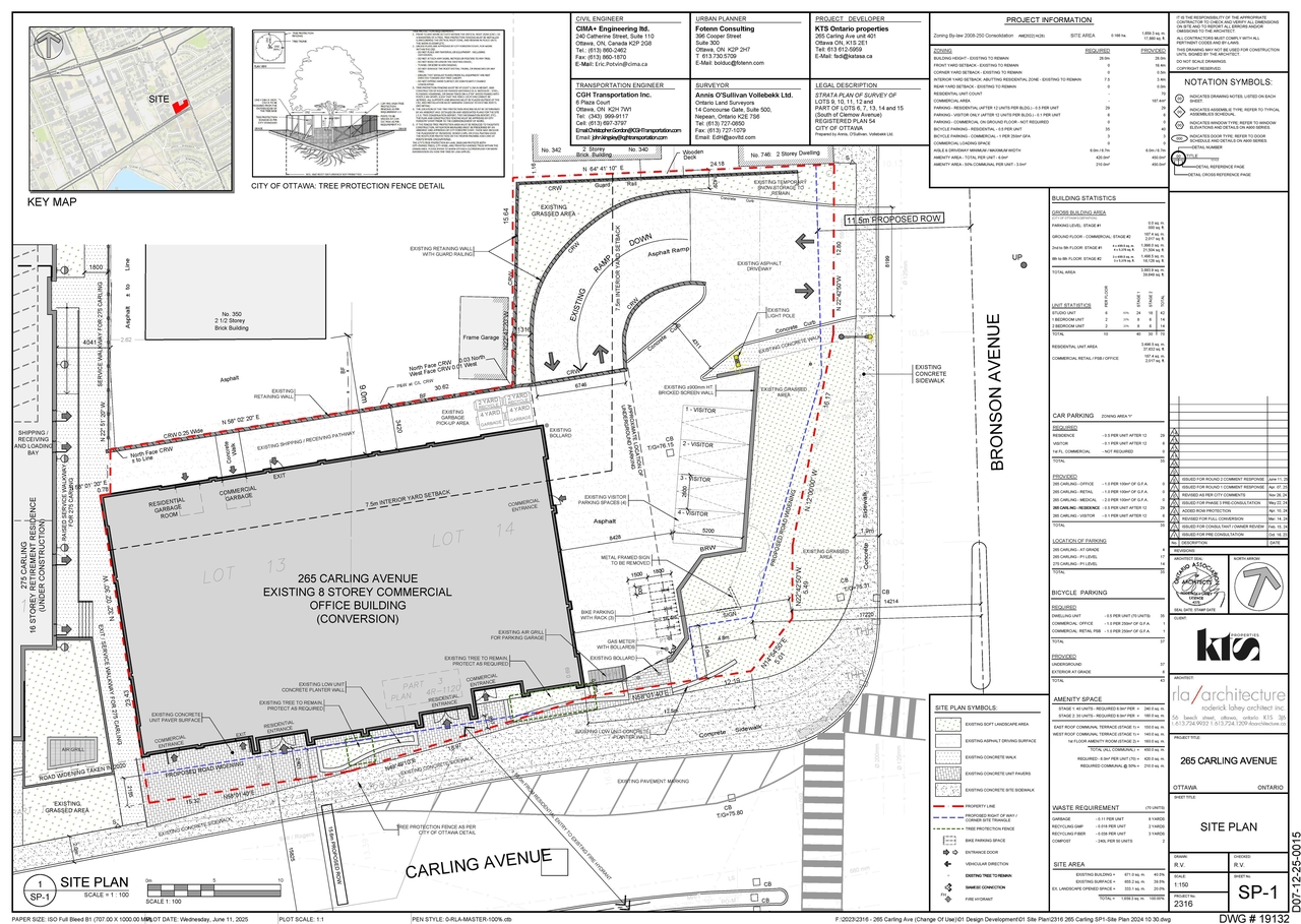 Construction site plan for project from page 1 of the file '2025-06-17 - Site Plan Elevations & Floor Plans - D07-12-25-0015'