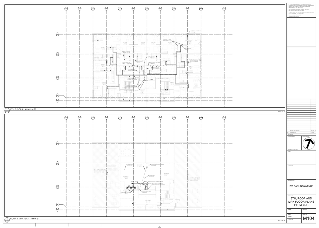 Floor plan for project from page 1 of the file '2025-02-06 - Plan - 8th Floor and Floor Plans Plumbing - D07-12-25-0015'
