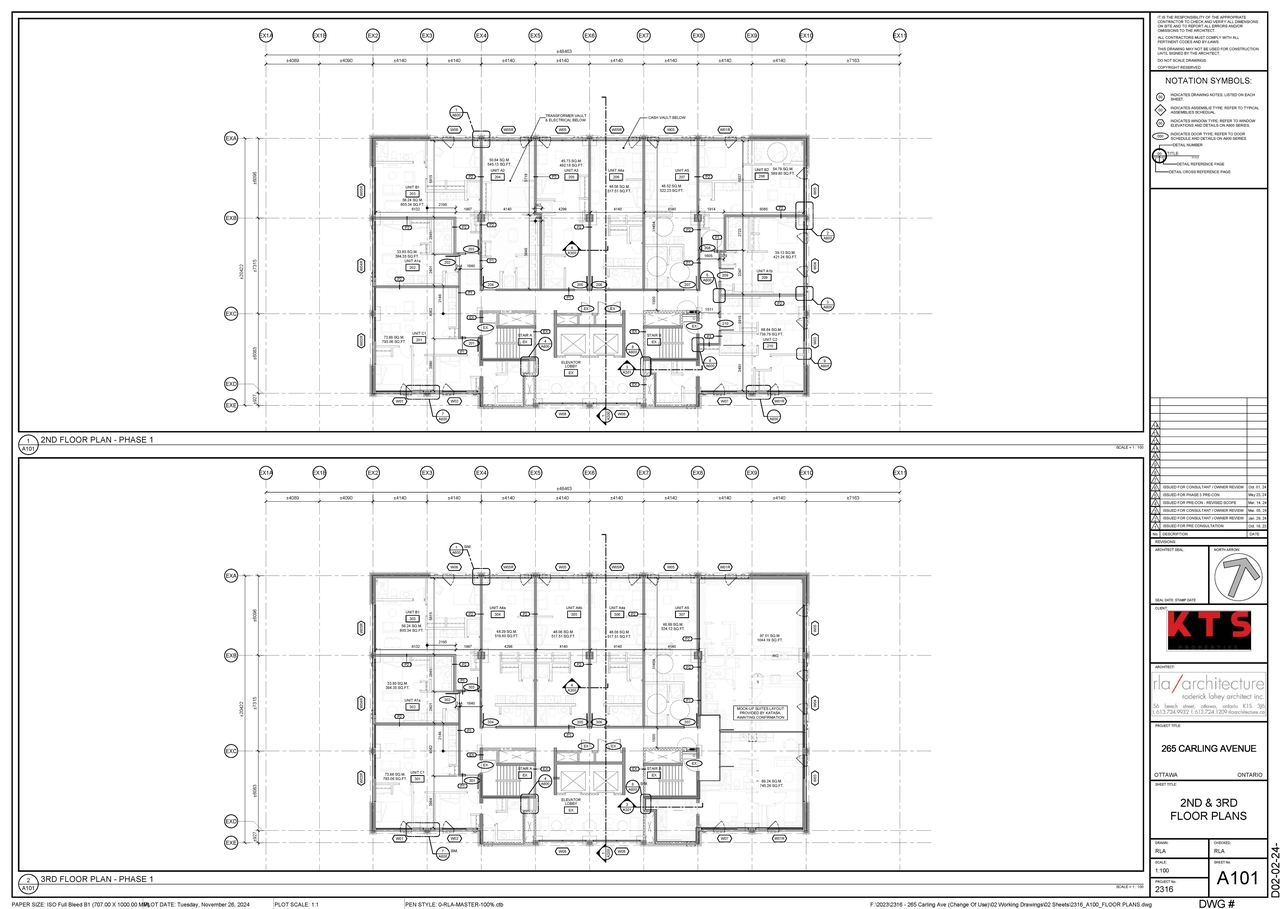 Floor plan for project from page 1 of the file '2025-02-06 - Floor Plans with Unit areas - D07-12-25-0015'