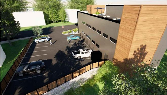 Rendering of building from page 6 of the file '2025-11-28 - Urban Design Brief - D07-12-25-0022'