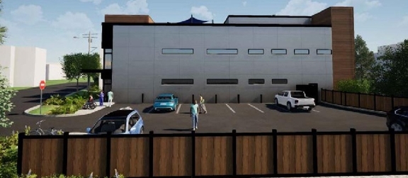 Rendering of building from page 6 of the file '2025-11-28 - Urban Design Brief - D07-12-25-0022'