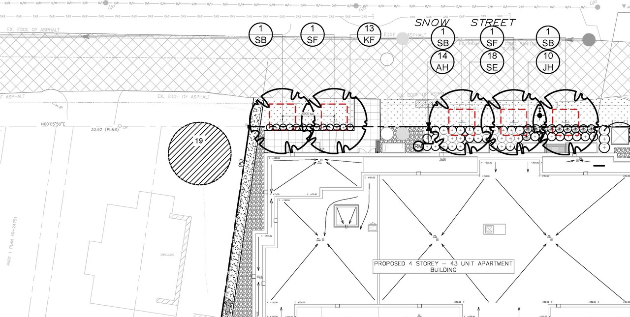 Construction site plan for project from page 12 of the file '2025-03-07 - Design Brief - D07-12-25-0028'