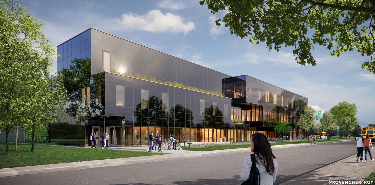 Rendering of building from page 14 of the file '2025-03-28 - Design Brief - D07-12-25-0040'