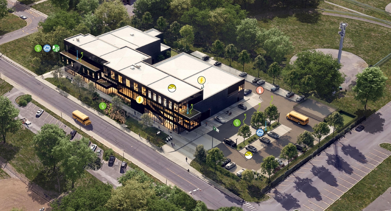 Rendering of building from page 34 of the file '2025-03-28 - Design Brief - D07-12-25-0040'