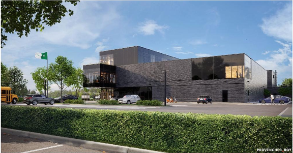 Rendering of building from page 6 of the file '2025-03-28 - Design Brief - D07-12-25-0040'