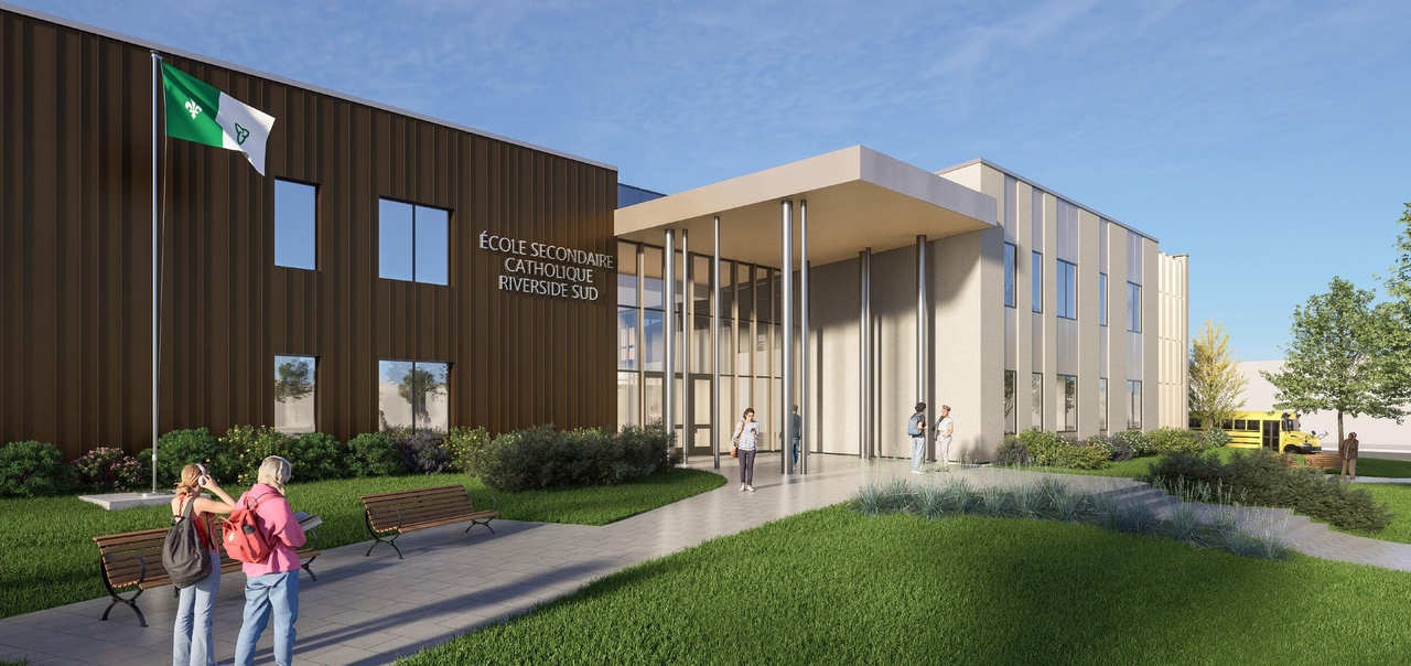 Rendering of building from page 18 of the file '2025-06-20 - Urban Design Brief - D07-12-25-0045'