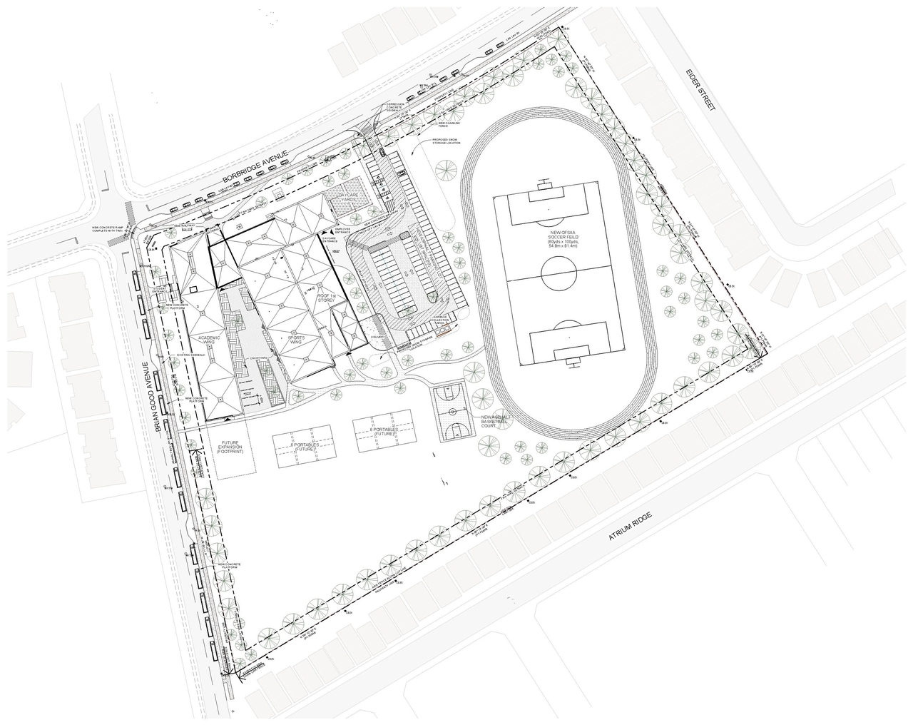 Construction site plan for project from page 20 of the file '2025-06-20 - Urban Design Brief - D07-12-25-0045'