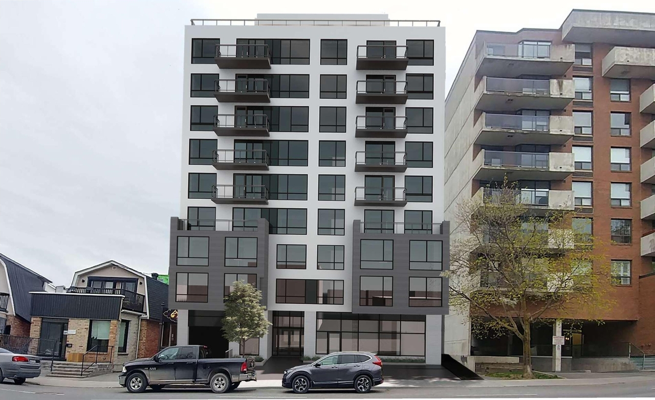 Rendering of building from page 21 of the file '2026-01-08 - Design Brief - D02-02-25-0026 & D07-12-25-0053'