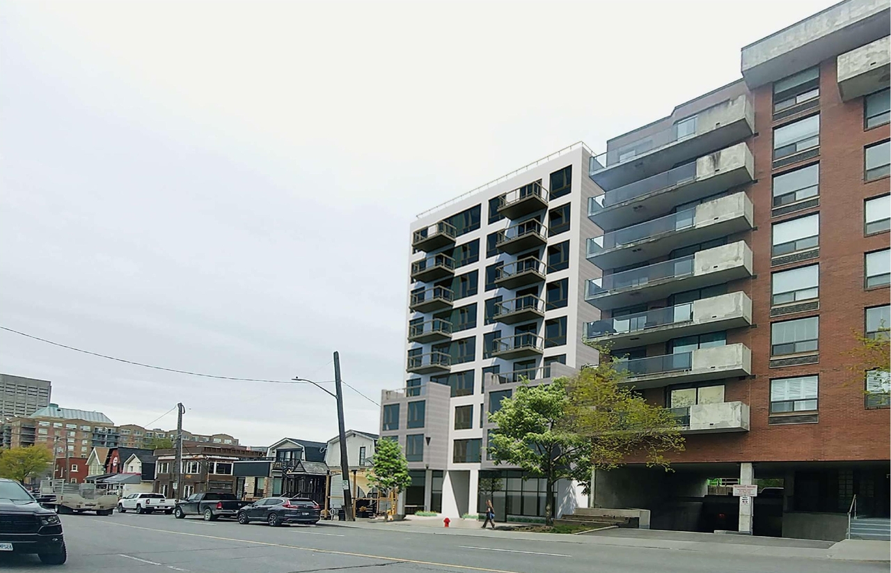 Rendering of building from page 23 of the file '2026-01-08 - Design Brief - D02-02-25-0026 & D07-12-25-0053'