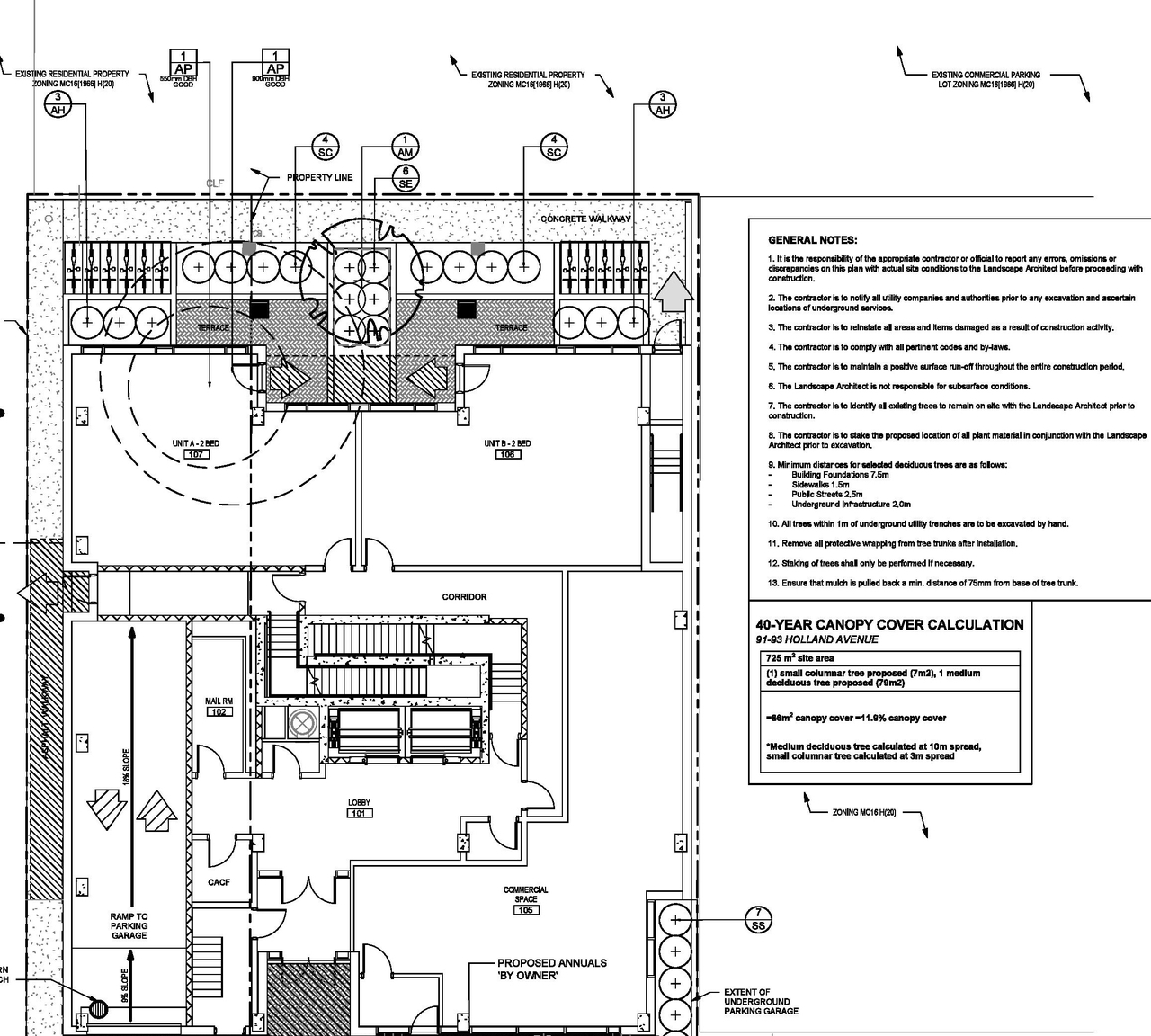 Construction site plan for project from page 49 of the file '2026-01-08 - Design Brief - D02-02-25-0026 & D07-12-25-0053'
