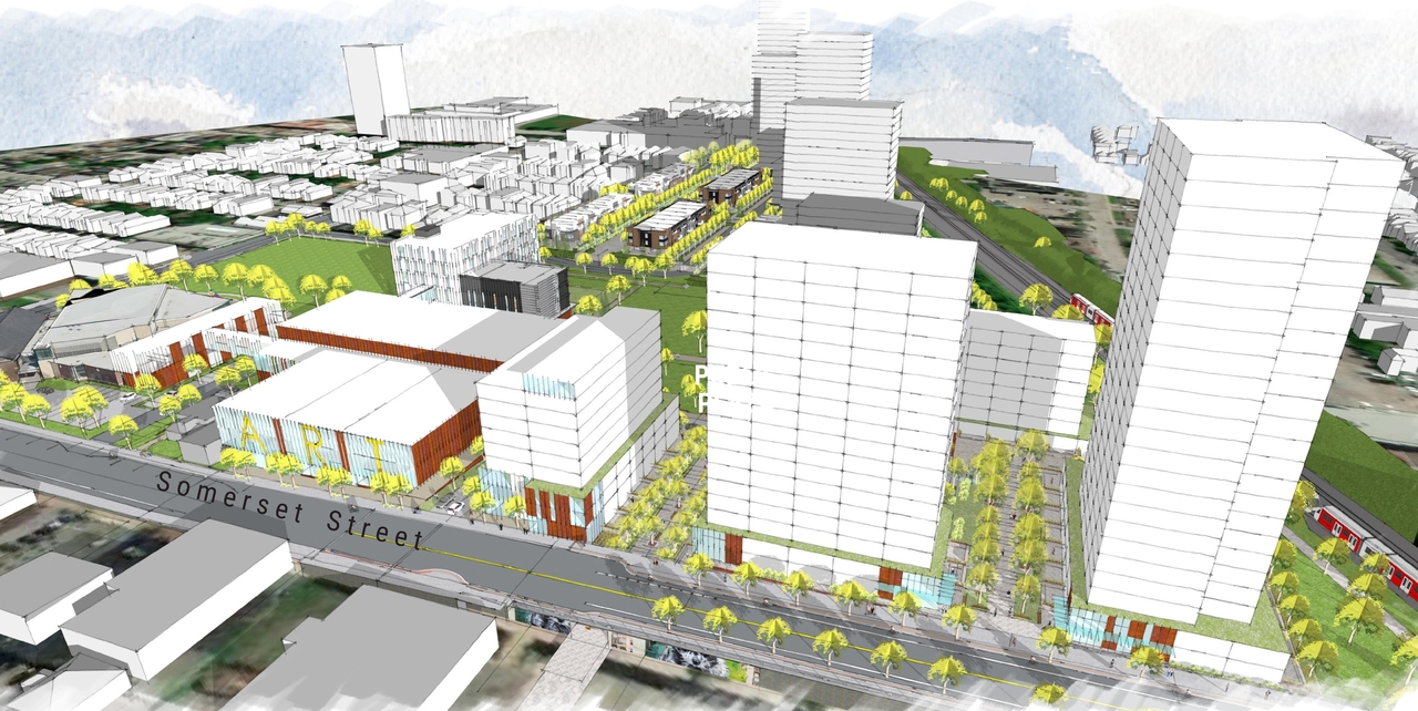 Rendering of building from page 32 of the file '2025-04-30 - Urban Design Review Panel Report - D07-12-25-0060'