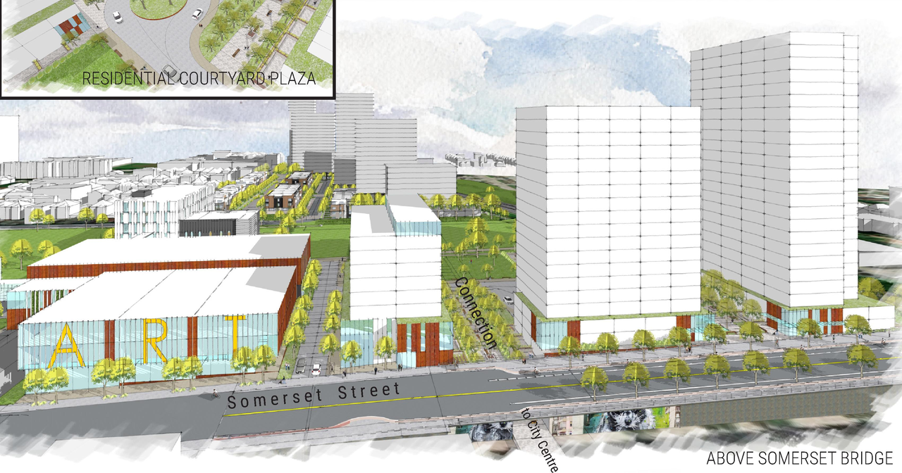 Rendering of building from page 34 of the file '2025-04-30 - Urban Design Review Panel Report - D07-12-25-0060'