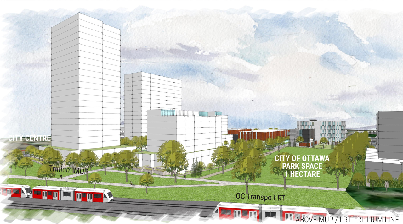 Rendering of building from page 46 of the file '2025-04-30 - Urban Design Review Panel Report - D07-12-25-0060'