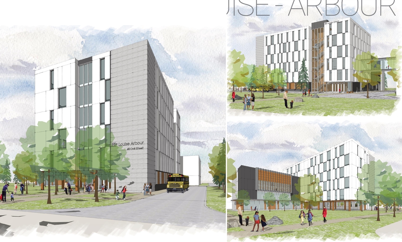 Rendering of building from page 58 of the file '2025-04-30 - Urban Design Review Panel Report - D07-12-25-0060'