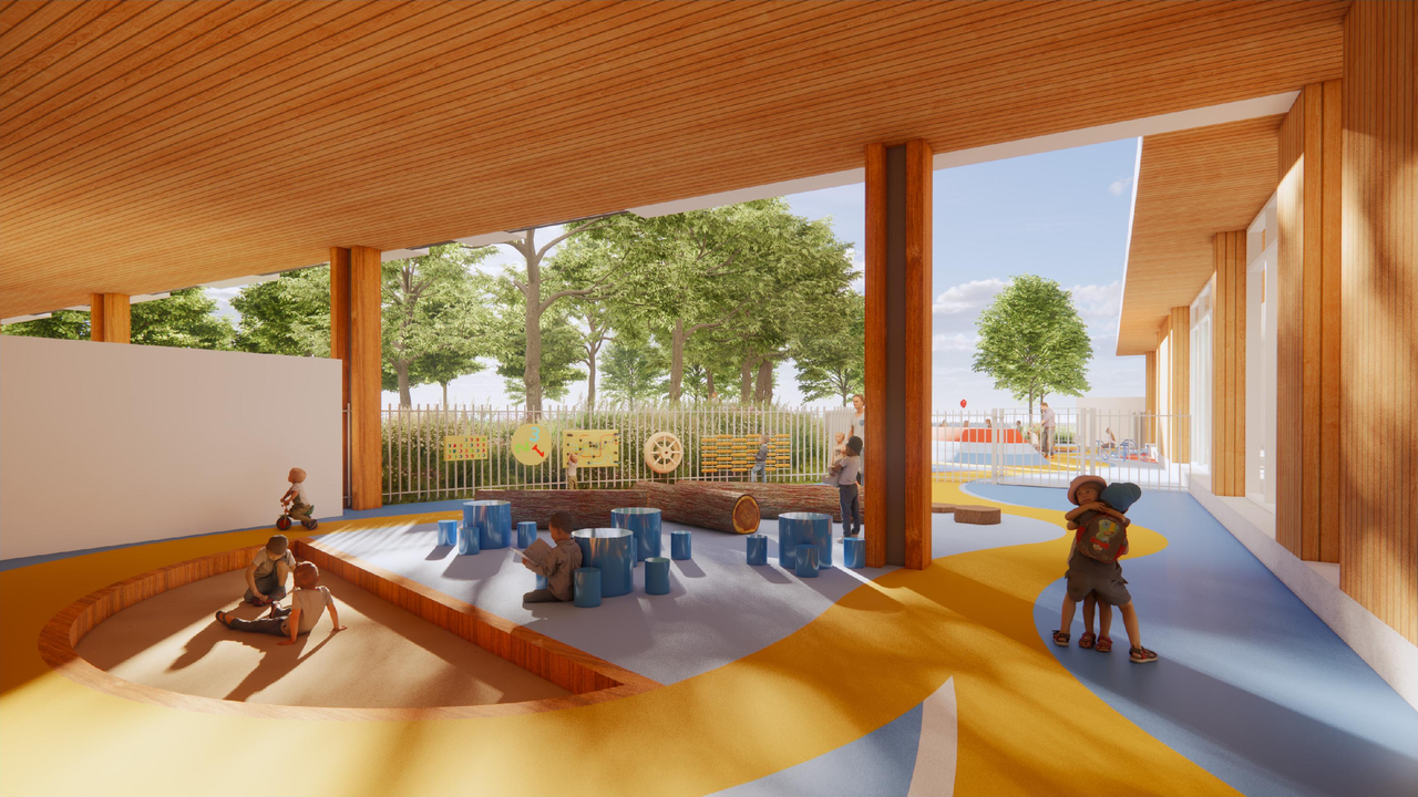 Rendering of building from page 82 of the file '2025-04-30 - Urban Design Review Panel Report - D07-12-25-0060'