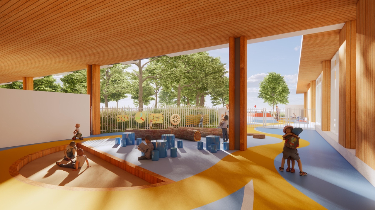 Rendering of building from page 82 of the file '2025-04-30 - Urban Design Review Panel Report - D07-12-25-0060'