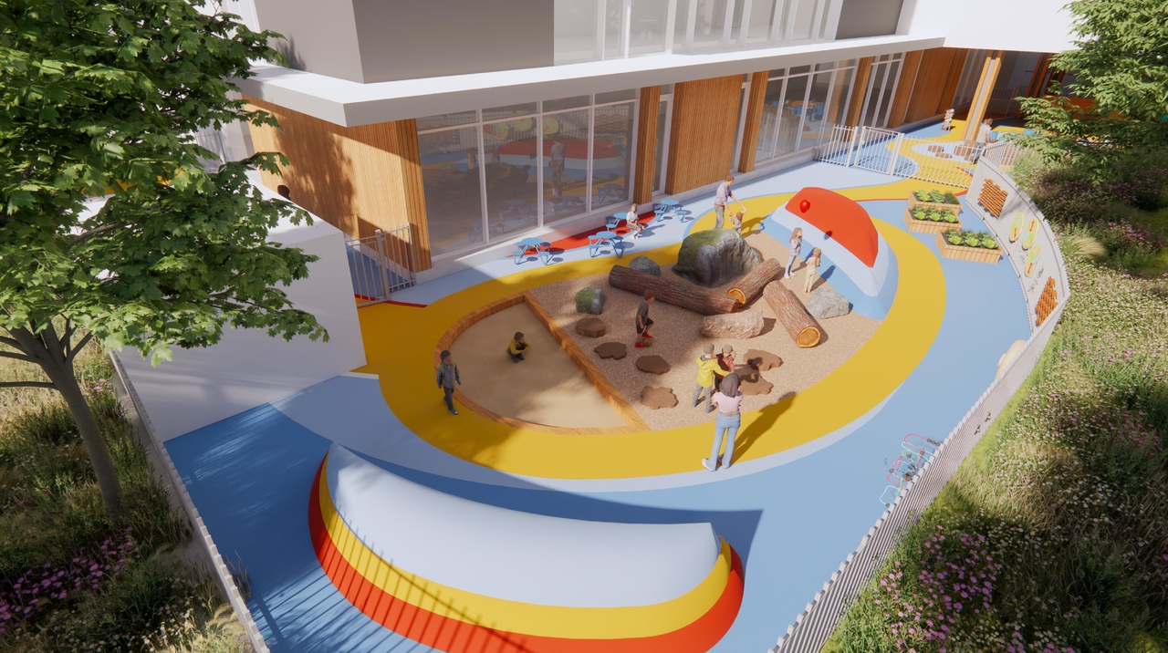 Rendering of building from page 84 of the file '2025-04-30 - Urban Design Review Panel Report - D07-12-25-0060'