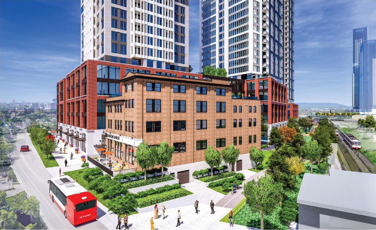 Rendering of building from page 9 of the file '2025-04-30 - Urban Design Review Panel Report - D07-12-25-0060'
