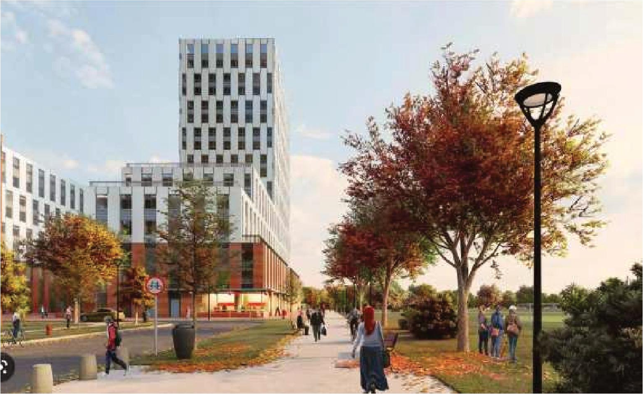 Rendering of building from page 9 of the file '2025-04-30 - Urban Design Review Panel Report - D07-12-25-0060'