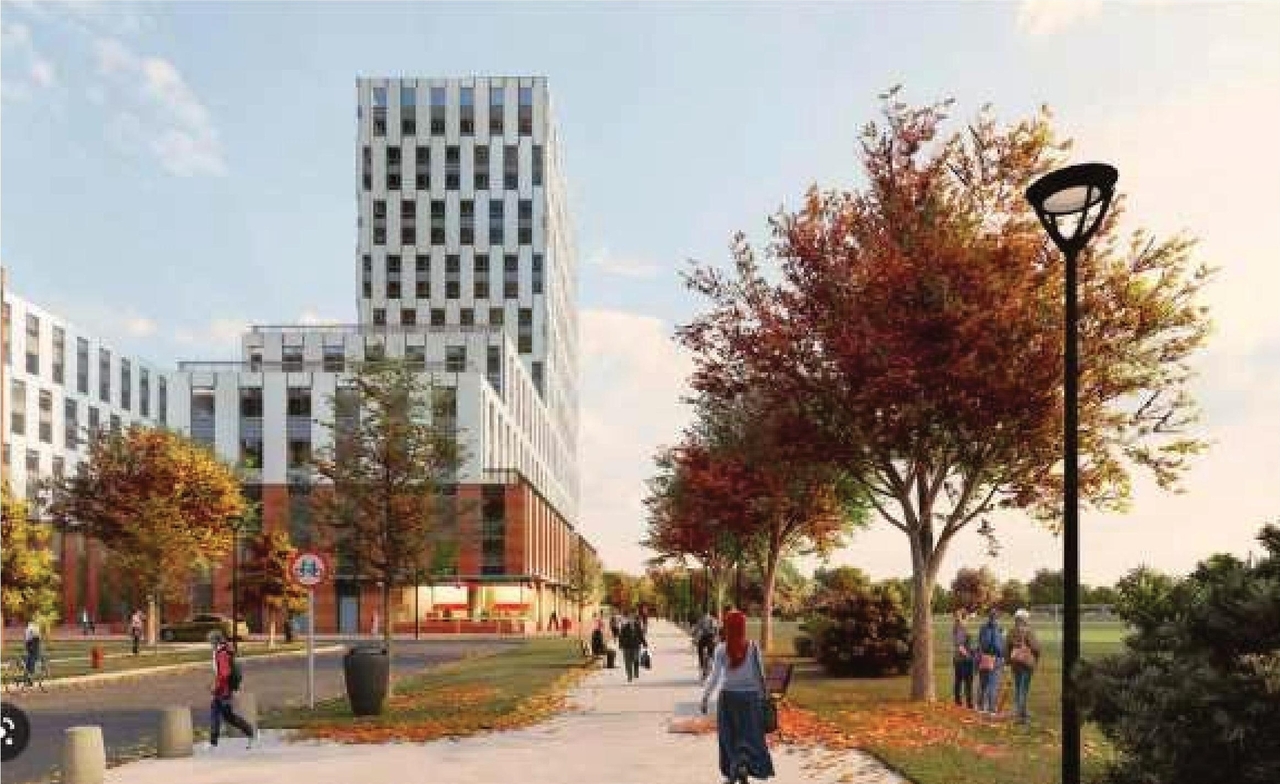 Rendering of building from page 9 of the file '2025-04-30 - Urban Design Review Panel Report - D07-12-25-0060'