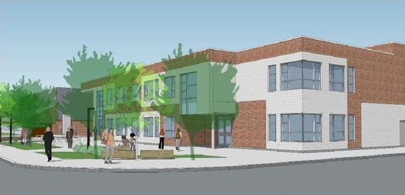 Rendering of building from page 15 of the file '2025-05-05 - Urban Design Brief - D07-12-25-0062'