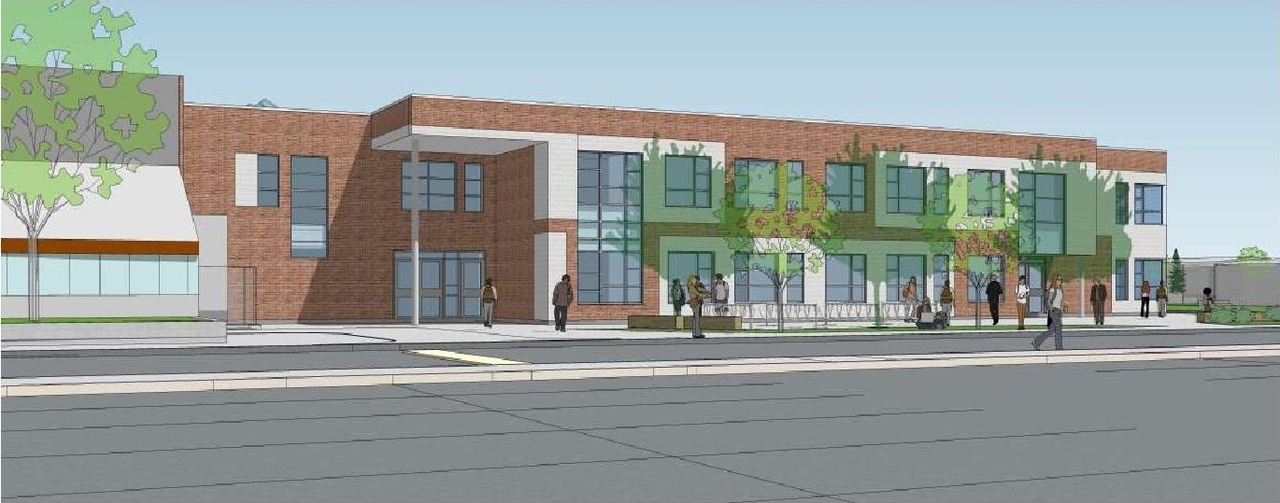 Rendering of building from page 19 of the file '2025-05-05 - Urban Design Brief - D07-12-25-0062'
