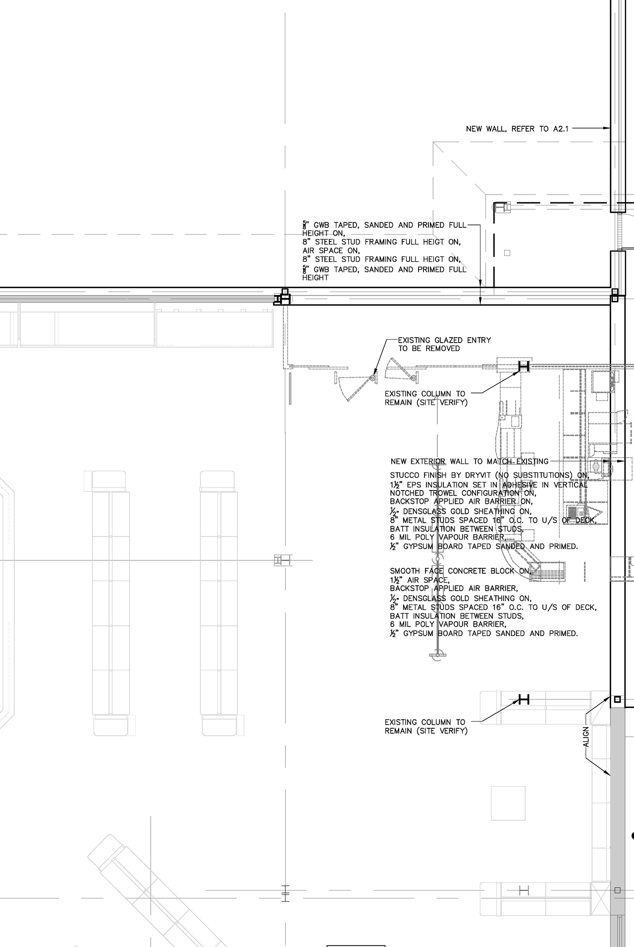 Construction site plan for project from page 1 of the file '2025-05-13 - Partial Floor Plan - D07-12-25-0064'
