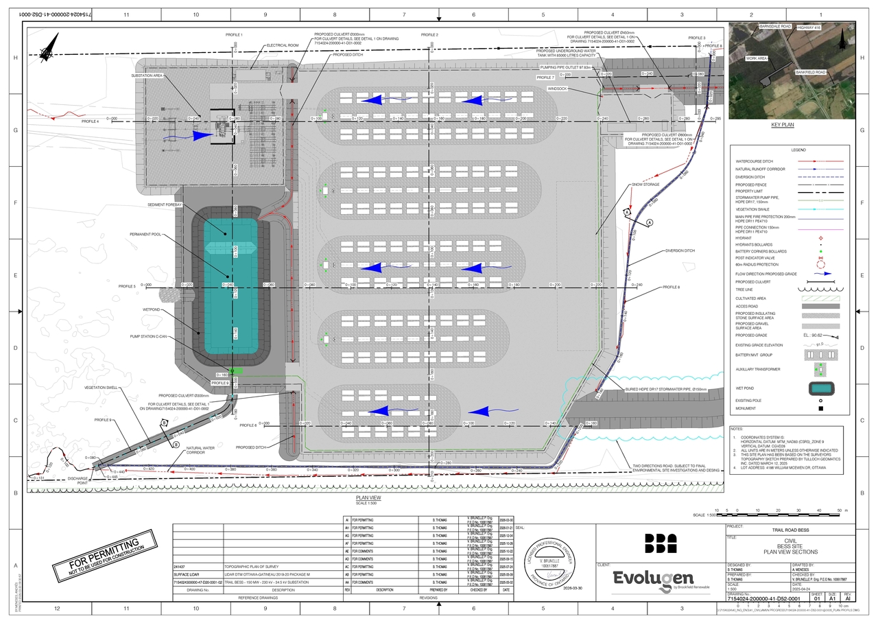 Construction site plan for project from page 1 of the file '2026-04-24 - Plan View Sections 1 - D07-12-25-0067'