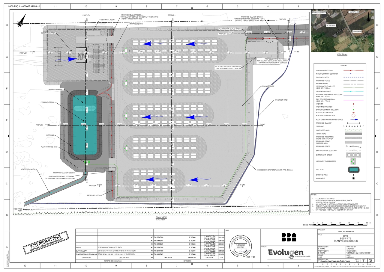 Construction site plan for project from page 1 of the file '2025-10-31 - Plan View Sections 1 - D07-12-25-0067'